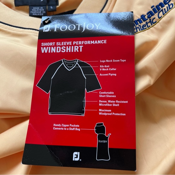 FootJoy NWT Yellow & Navy Blue Trim Short Sleeve Performance Windshirt Large - Picture 5 of 7